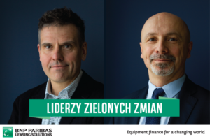 Liderzy zielonych zmian - grafika przedstawia zdjęcia Rafała Piskorskiego i Marcina Nowackiego